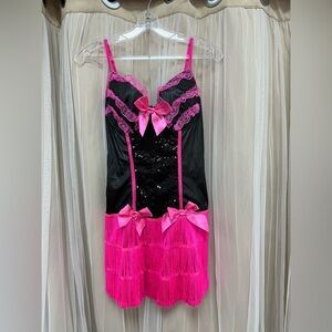 “Just Teasing” Sexy Flapper Pink/Black Women’s Halloween Costume Sz Large 6 8